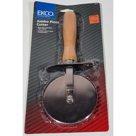 EKCO Jumbo Pizza Cutter w/ 3.25" Stainless Steel Slicer Wheel & Wood Handle. - Picture 5 of 12